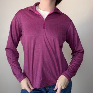 Patagonia Women's Capilene Midweight Zip-Neck Pullover in a pink/fuchsia size M